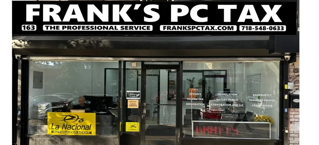 Frank's PC Tax storefront at 163 West 231st Street, New York
